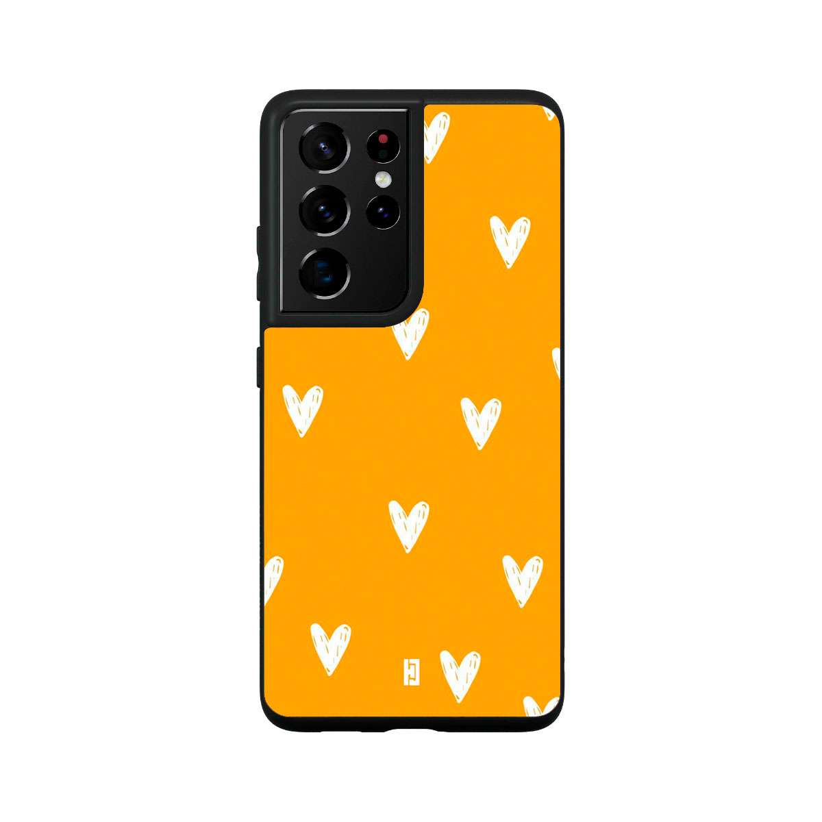 Funda Samsung Galaxy S21 Ultra Corazones Amarillo